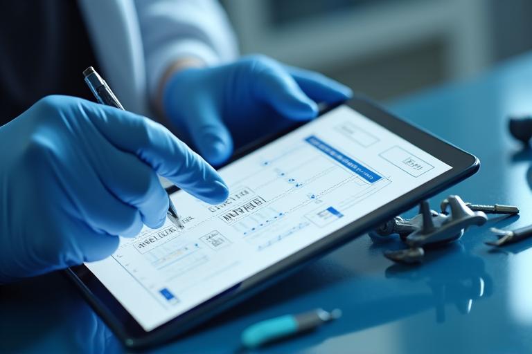 A detailed checklist or quality control process with checkmarks and a magnifying glass, symbolizing thorough vetting and assurance.